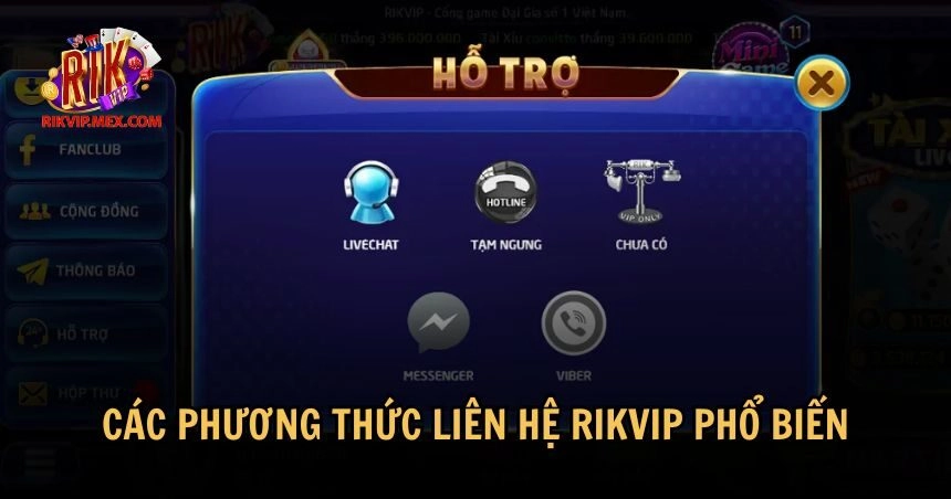 Chọn phương thức liên hệ RikVip phù hợp nhất